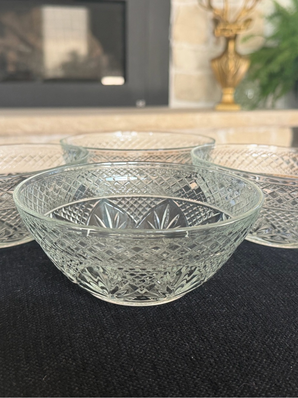 Set of 4 Pressed Glass Bowls